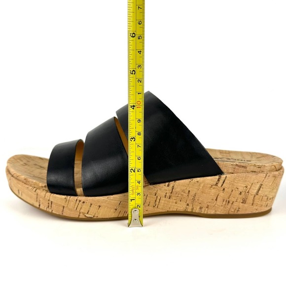 Kork-Ease Menzie Banded Wedge Cork Slide Sandals Black Leather NWOB Size 10M - Picture 10 of 12